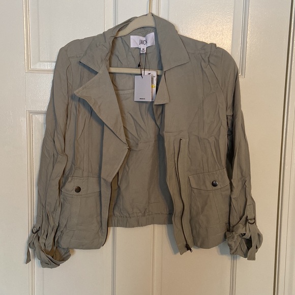 Jack by BB Dakota lightweight light grey moto jacket. New with tags. Size medium - Picture 4 of 5